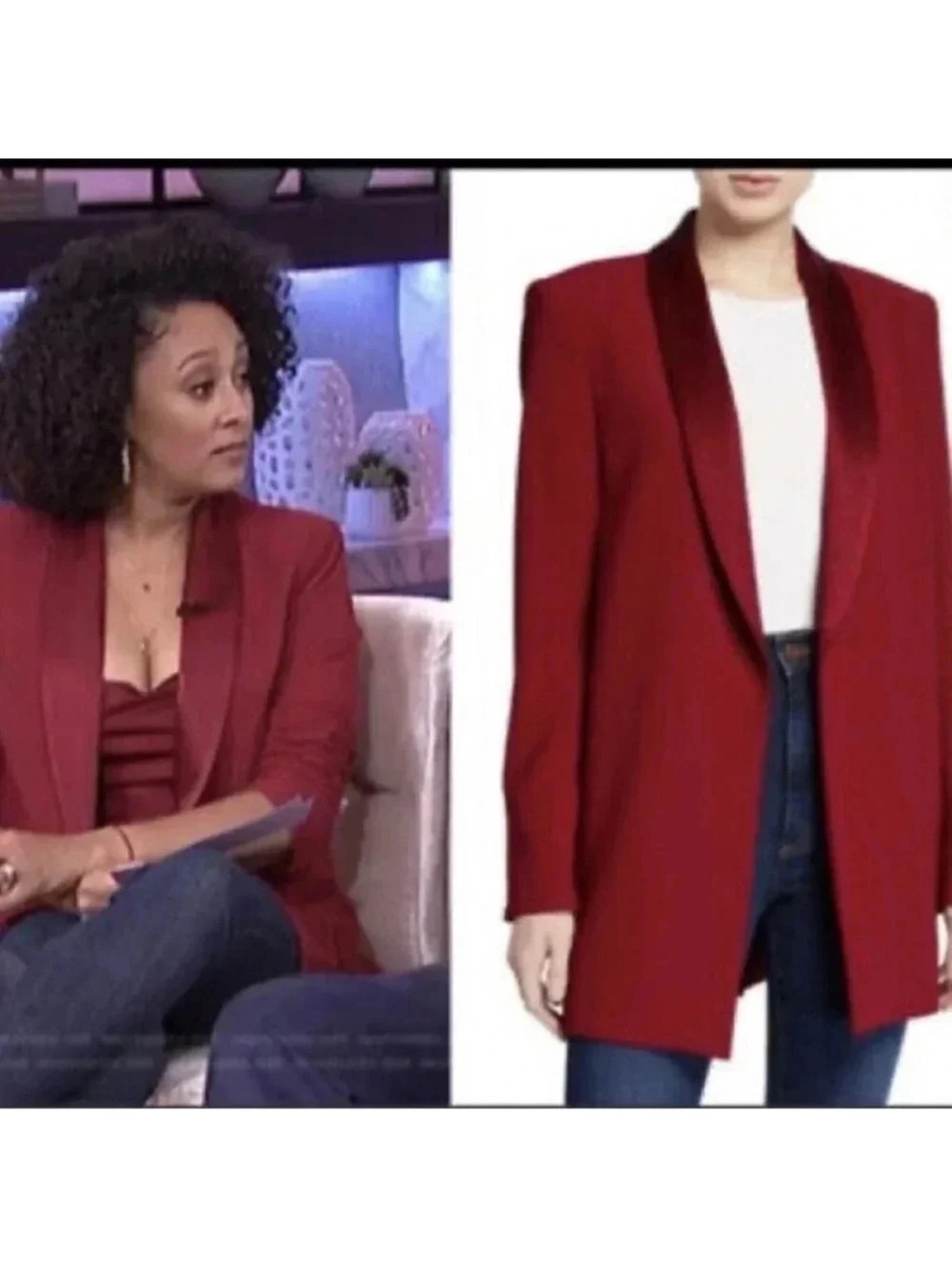 NWT $595 Alice + Olivia Jace Burgundy Red Long Blazer Jacket